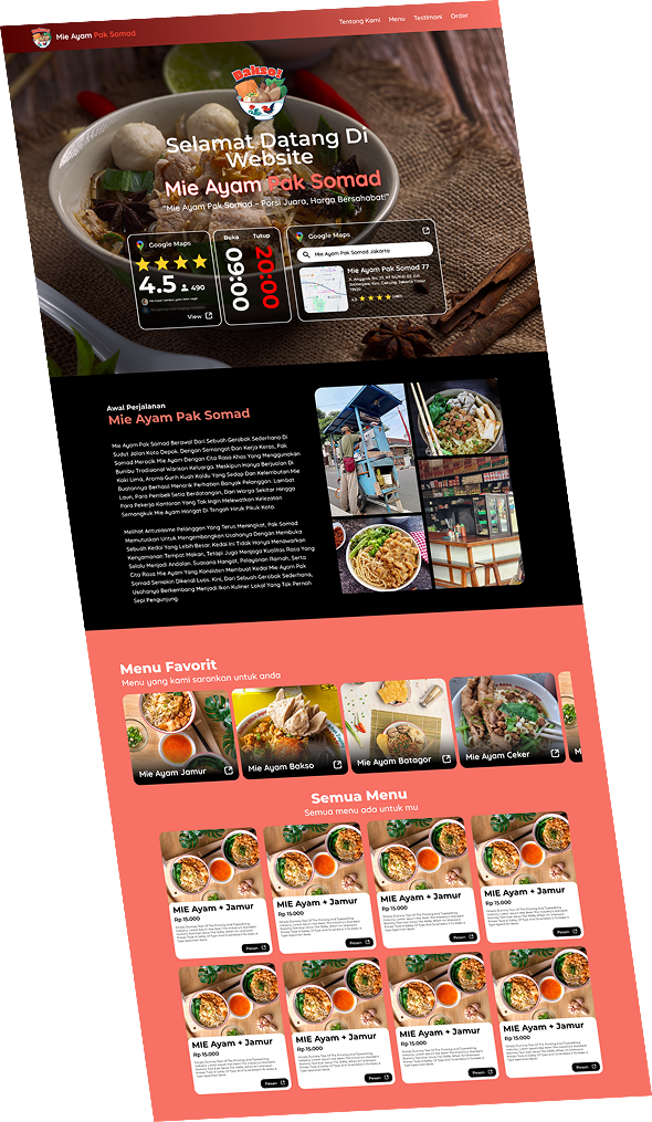 Contoh template website UMKM